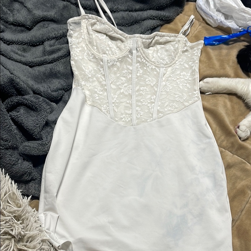 Elegant White Lace Slip Dress